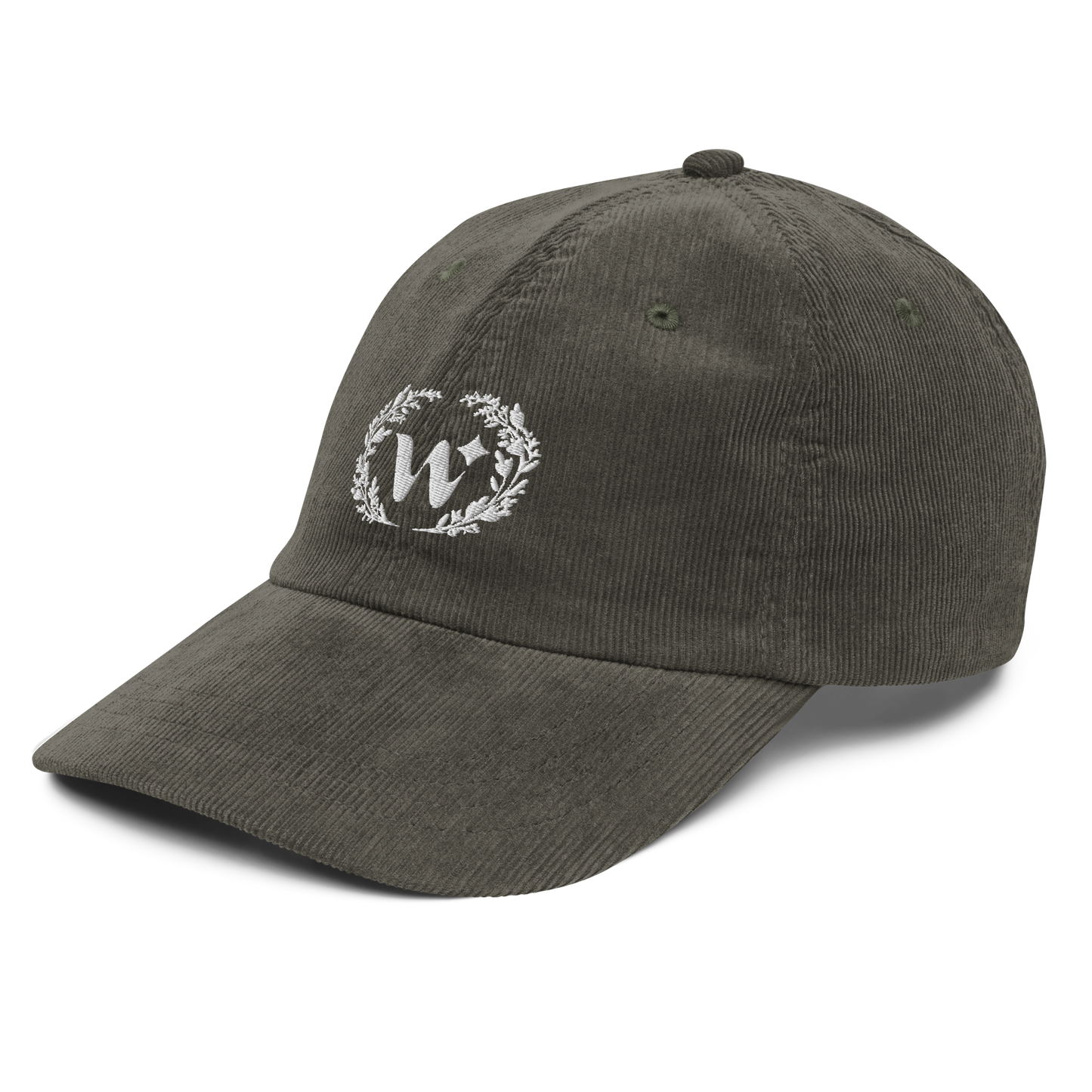 Floral "W" Corduroy Cap
