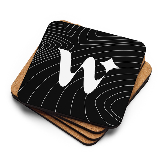 "W" Cork-Back Coaster